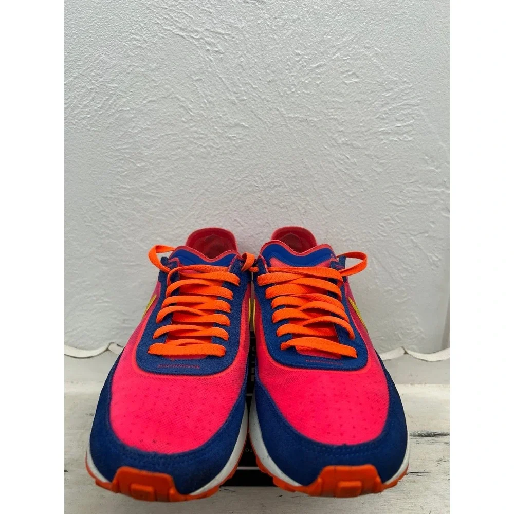 Nike Pink Blue Orange Athletic Sneakers with Lime Swoosh
